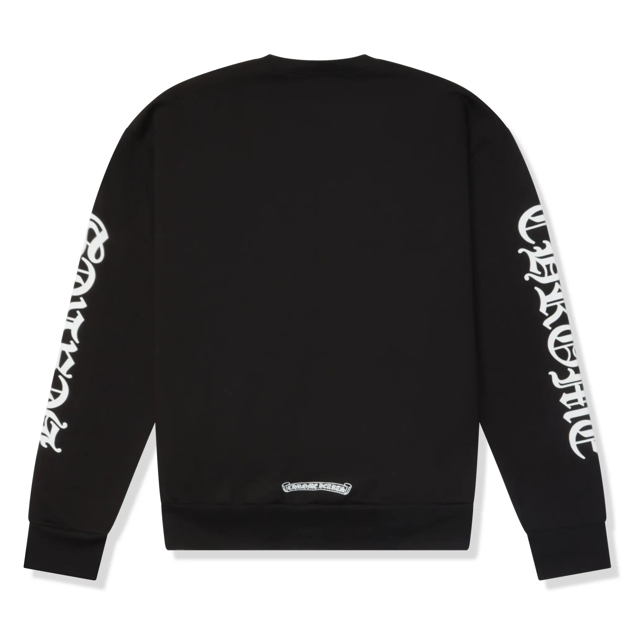 Back View of Chrome Hearts 1998 Neck Logo Black White Sweatshirt 1383 1FW220106NLCS-BLAC